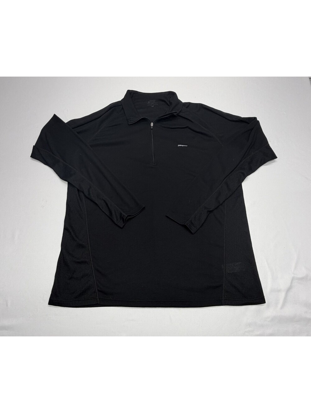Patagonia Capilene 1/4 Zip Pullover Mens XL Black Base Layer Long Sleeve Top